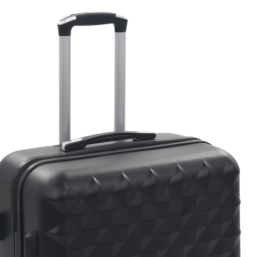 vidaXL Set valiză carcasă rigidă, 3 buc., negru, ABS