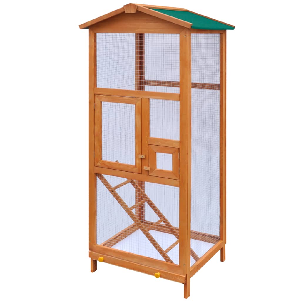 vidaXL Cușcă de păsări, 65 x 63 x 165 cm, lemn