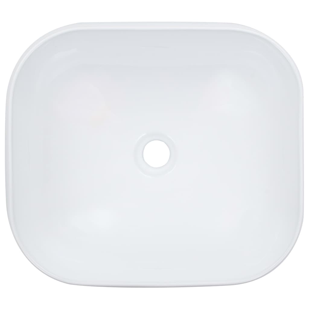 vidaXL Chiuvetă de baie, alb, 44,5x39,5x14,5 cm, ceramică