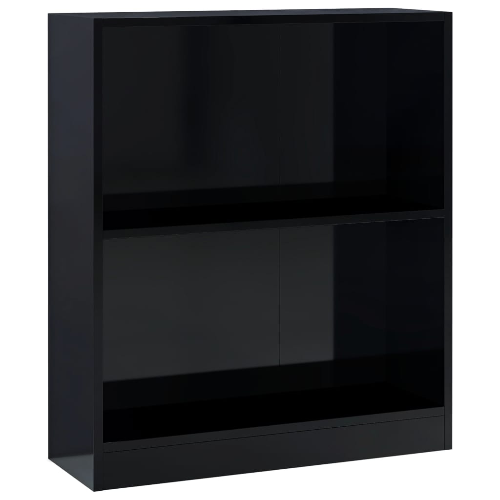 vidaXL Bibliotecă, negru extralucios, 60x24x76 cm, lemn compozit