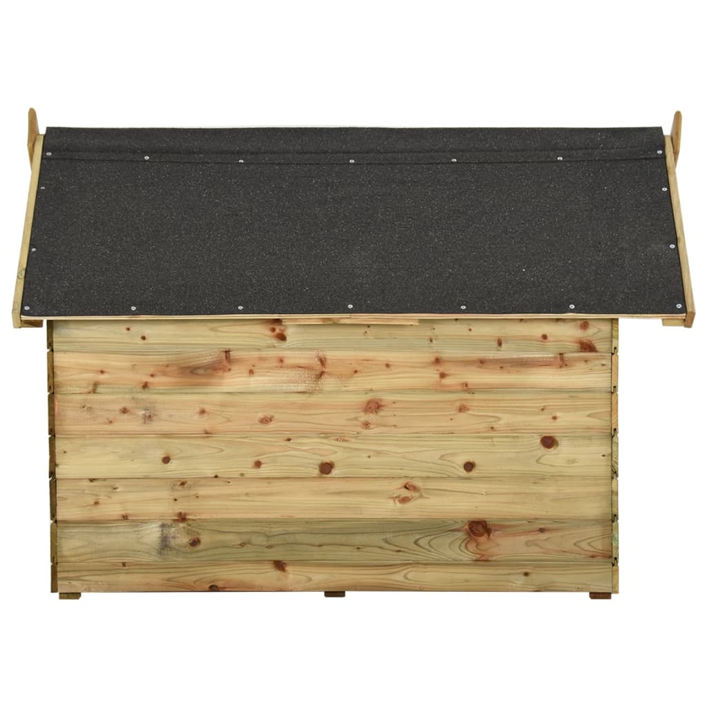 vidaXL Cușcă câine de grădină, acoperiș detașabil, lemn de pin tratat