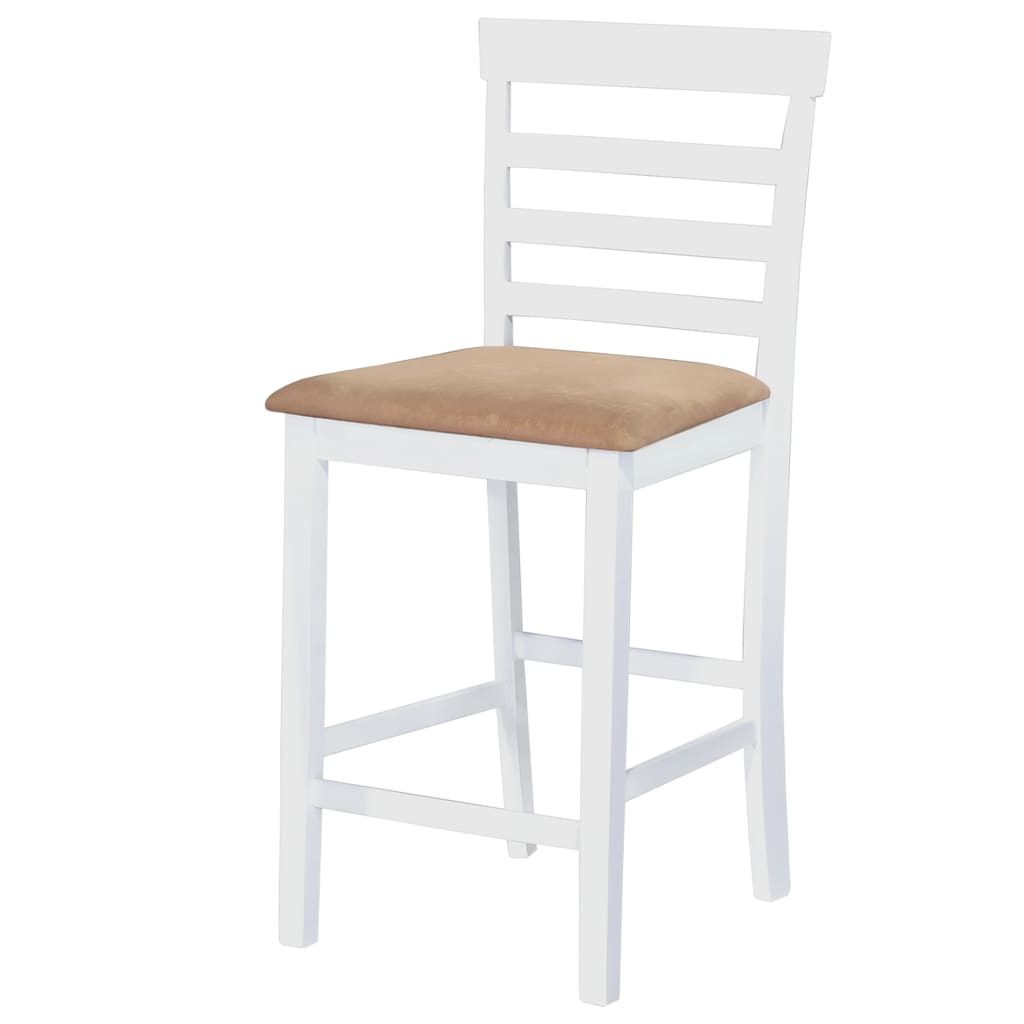 vidaXL Set mobilier de bar din lemn, masă și 4 scaune, alb