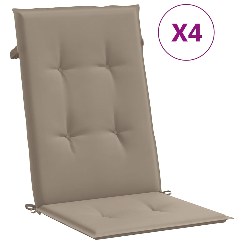 vidaXL Perne scaun de grădină, 4 buc., gri taupe, 120x50x3 cm