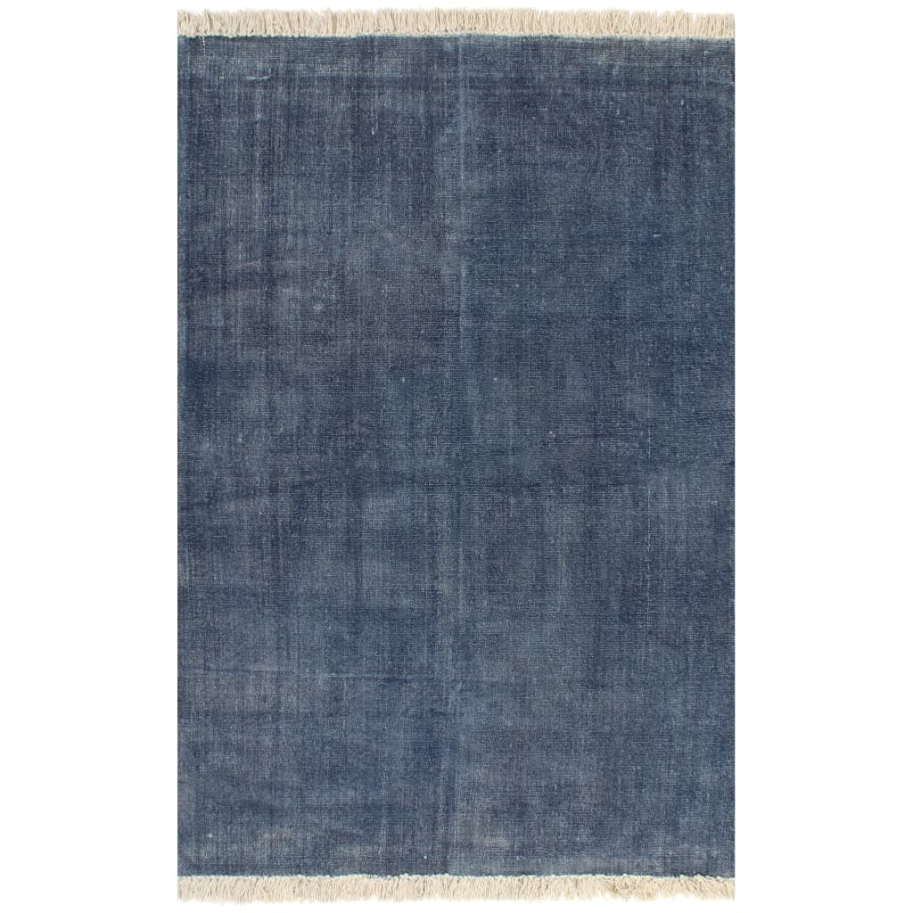 vidaXL Covor Kilim, albastru, 160 x 230 cm, bumbac