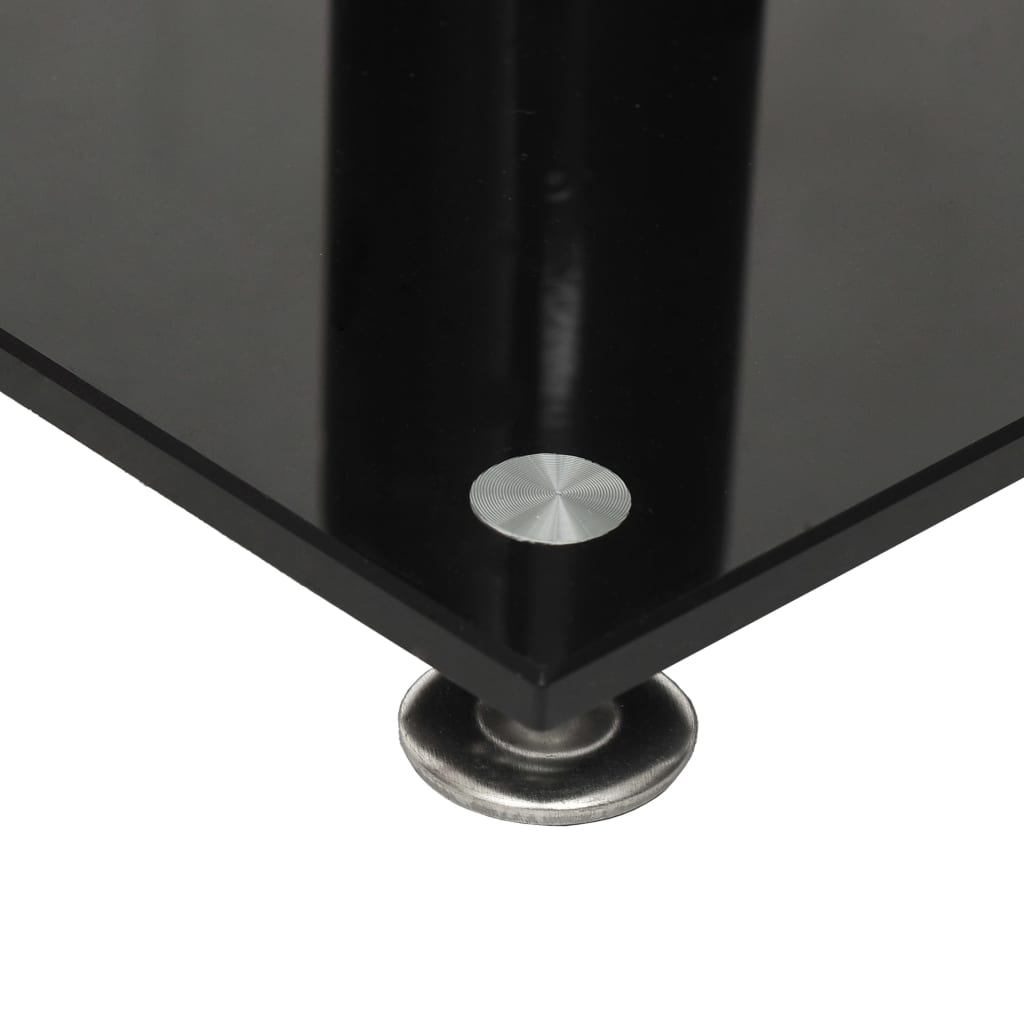 vidaXL Suport difuzor 2 buc, negru/argintiu sticlă securizată 3 stâlpi
