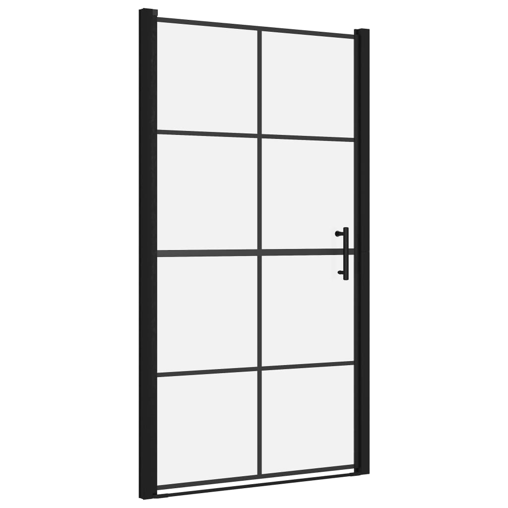 vidaXL Ușă de duș, negru, 100 x 178 cm, sticlă securizată