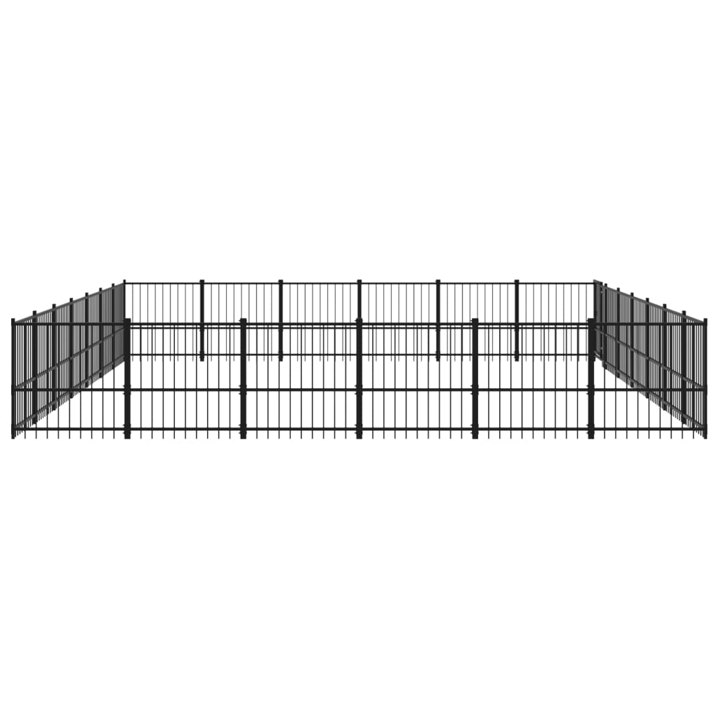 vidaXL Padoc pentru câini de exterior, 39,52 m², oțel