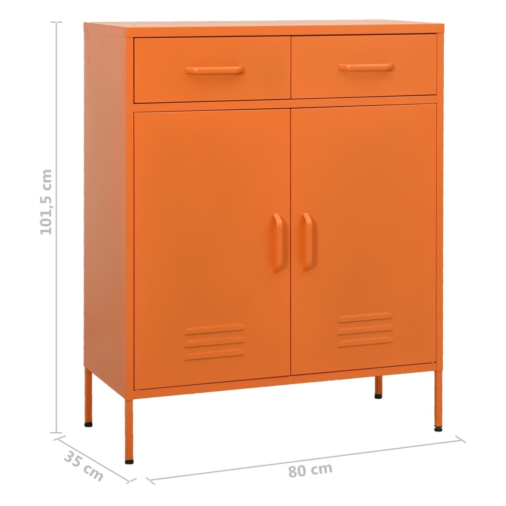 vidaXL Dulap de depozitare, portocaliu, 80x35x101,5 cm, oțel