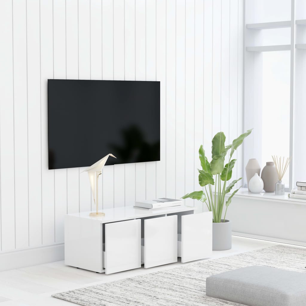 vidaXL Comodă TV, alb, 80 x 34 x 30 cm, PAL