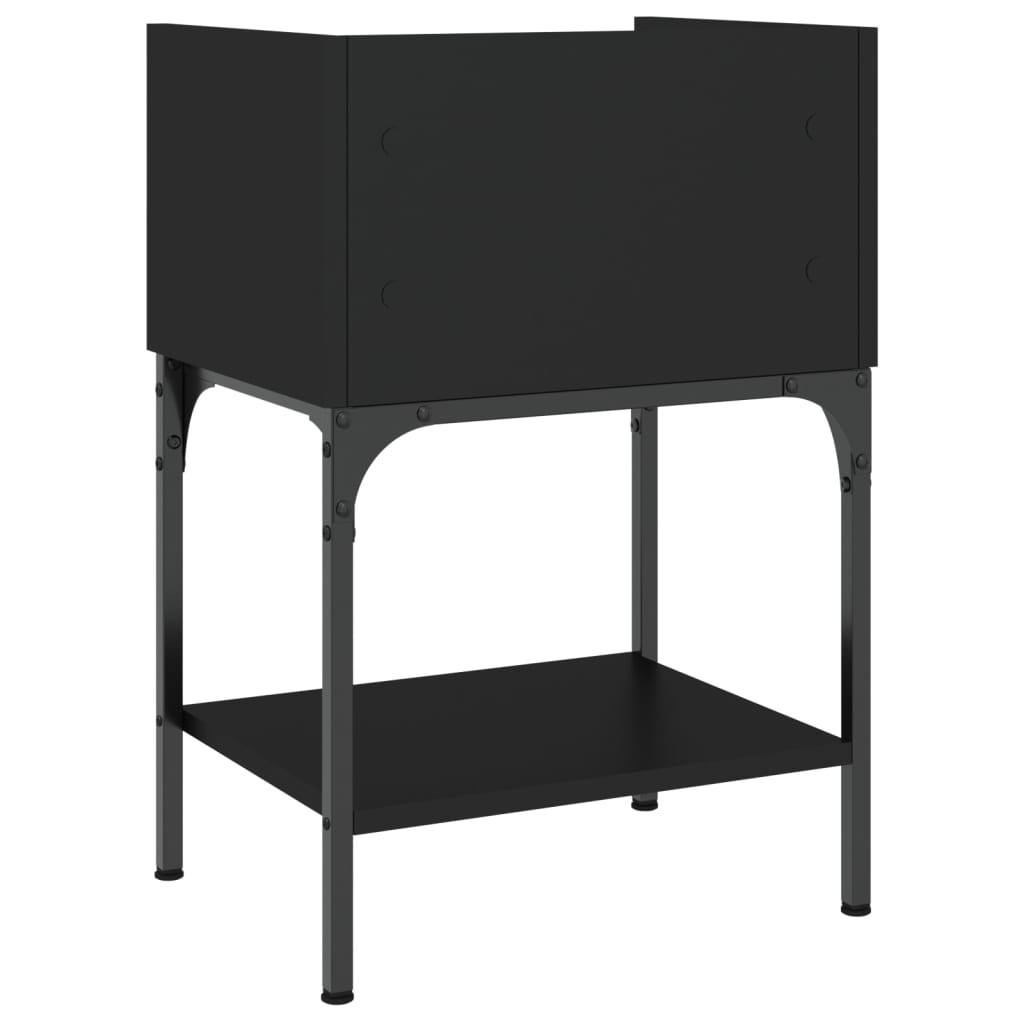 vidaXL Noptieră, negru, 40,5x31x60 cm, lemn compozit