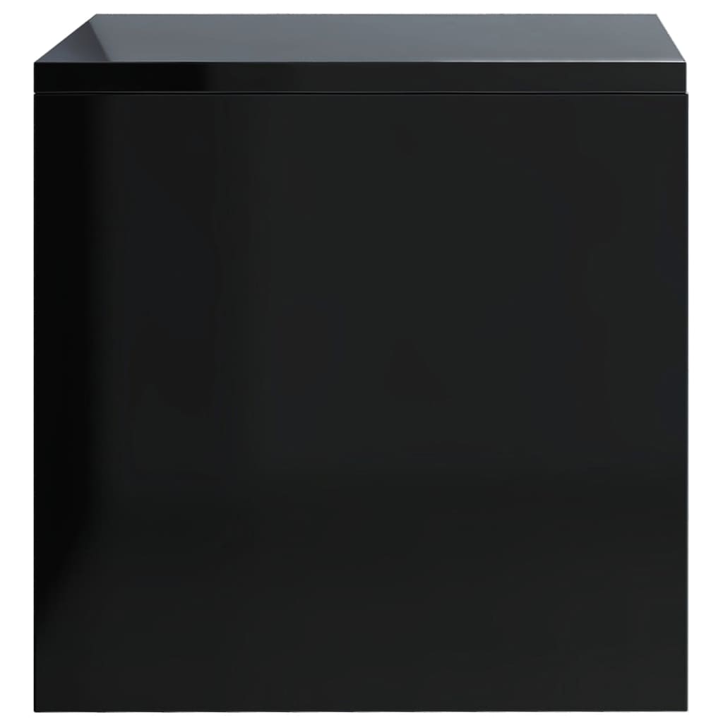 vidaXL Noptiere, 2 buc., negru foarte lucios, 40 x 30 x 30 cm, PAL