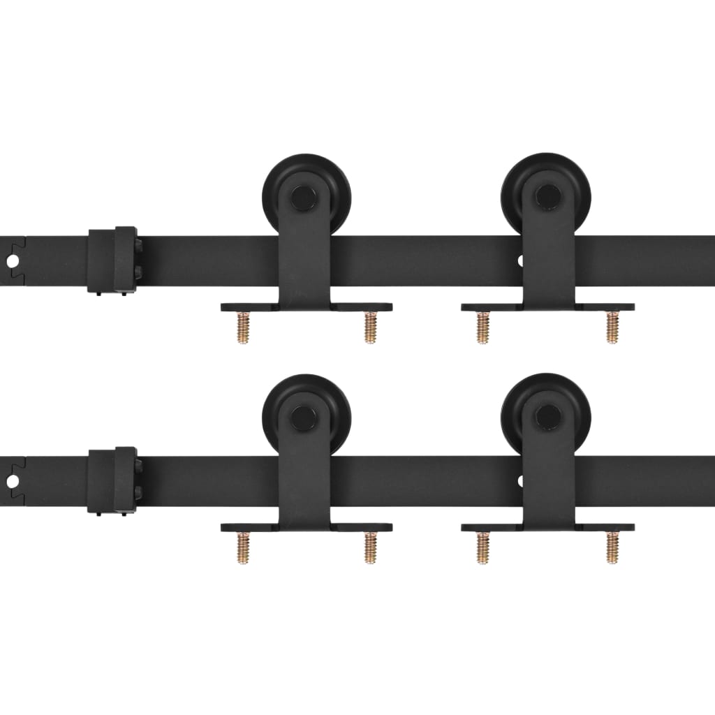vidaXL Set feronerie uși glisante, 2 buc., negru, 183 cm, oțel