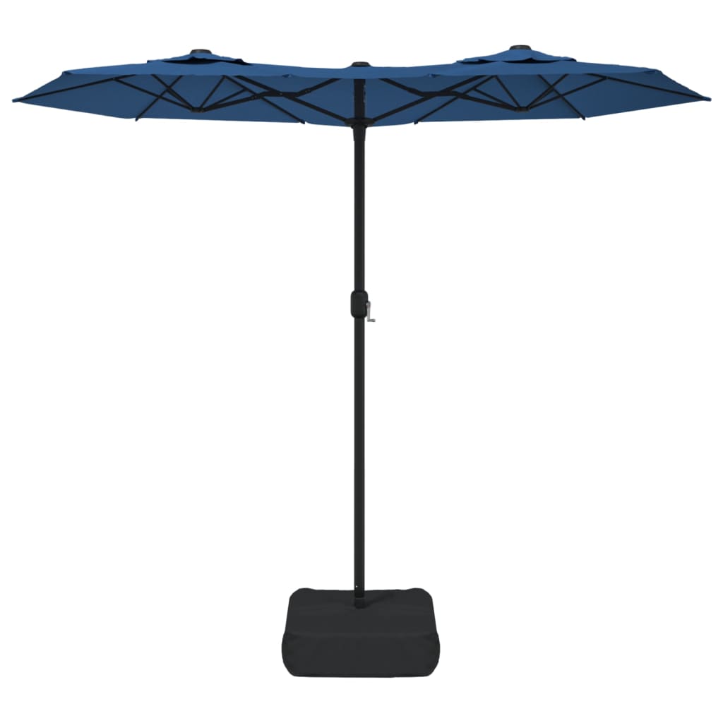 vidaXL Umbrelă de soare cu două capete, albastru azuriu, 316x240 cm