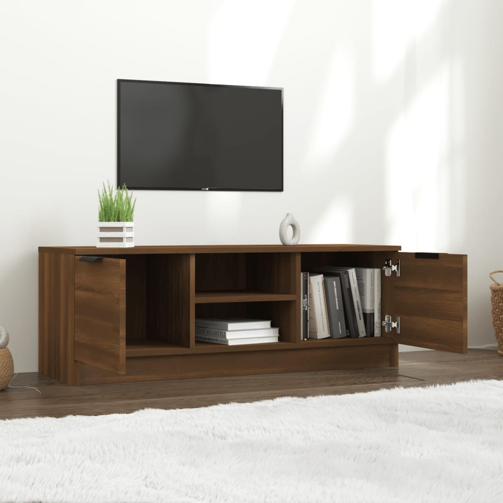 vidaXL Comodă TV, stejar maro, 102x35x36,5 cm, lemn prelucrat