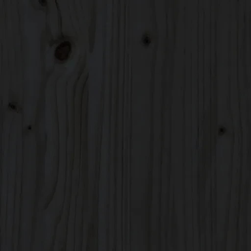 vidaXL Noptieră, negru, 40x34x35 cm, lemn masiv de pin