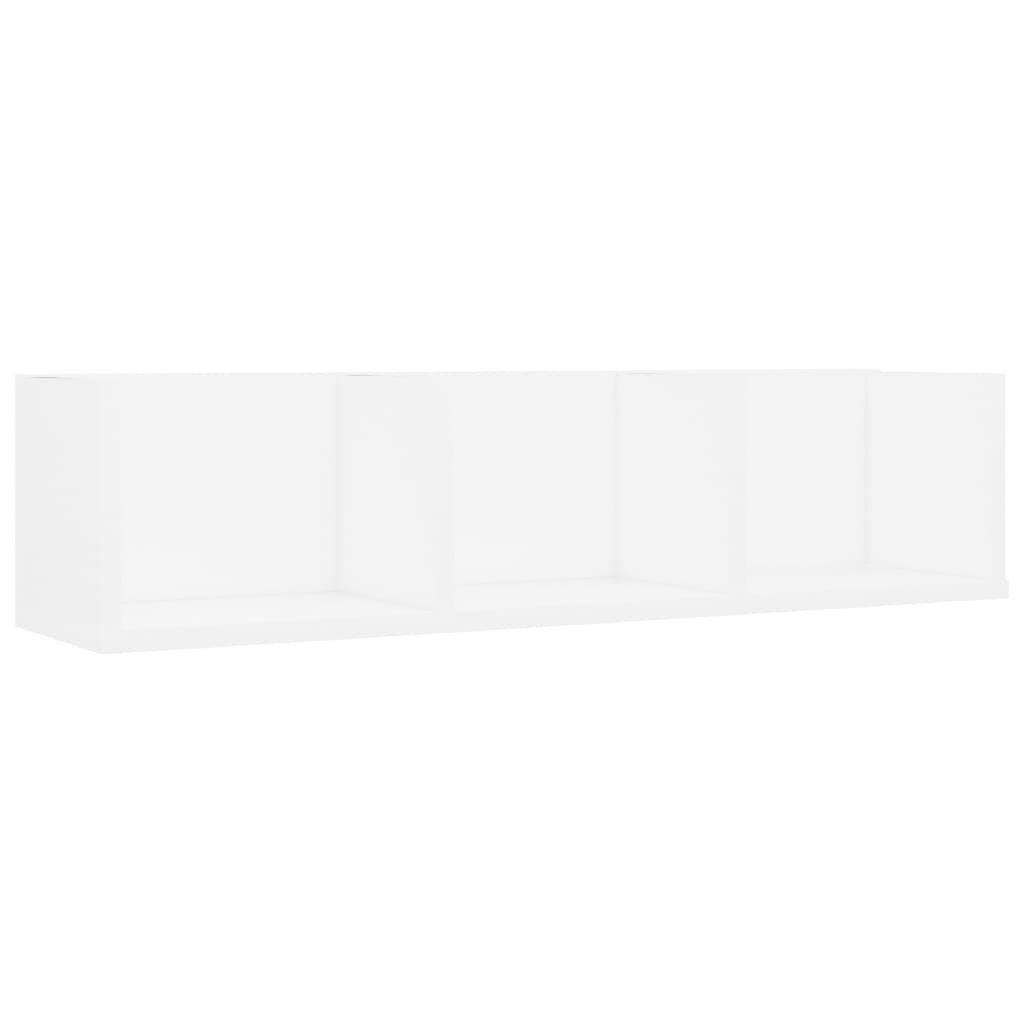 vidaXL Raft de perete pentru CD-uri, alb, 75 x 18 x 18 cm, PAL
