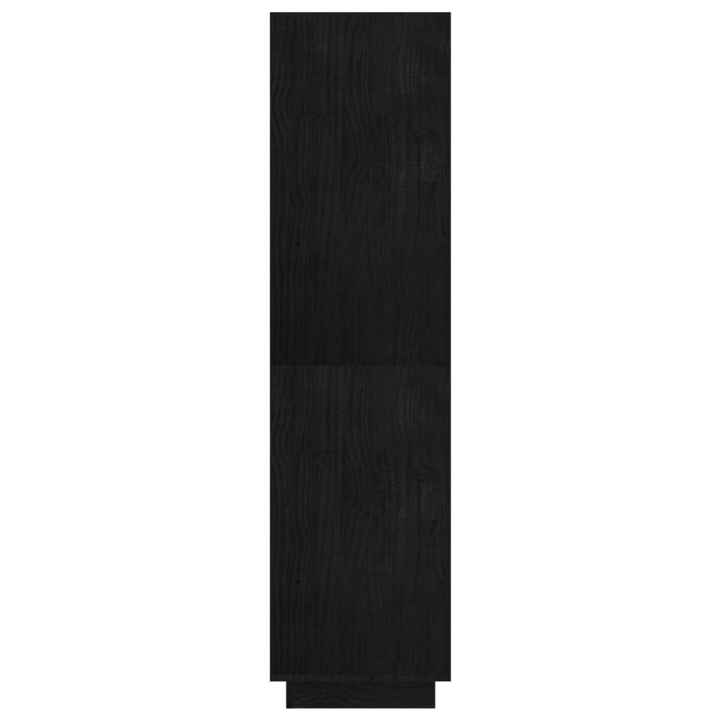 vidaXL Bibliotecă/Separator cameră, negru 80x35x135 cm, lemn masiv pin