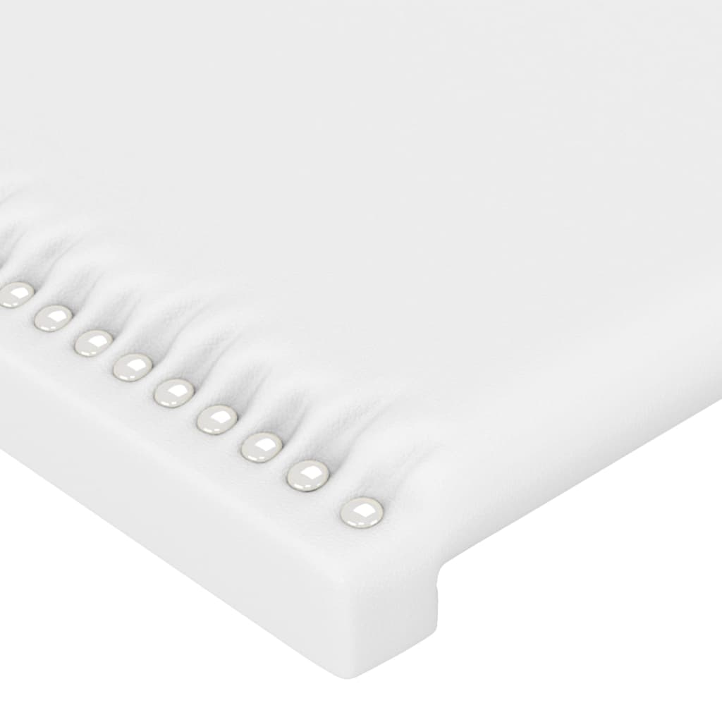 vidaXL Tăblie de pat cu LED, alb, 80x5x78/88 cm, piele ecologică