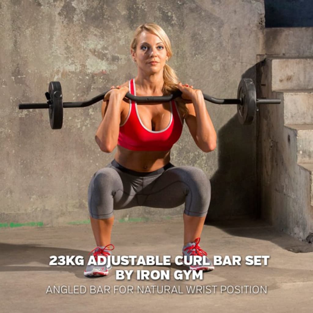 Iron Gym Set bară în Z reglabilă, 23 kg IRG033