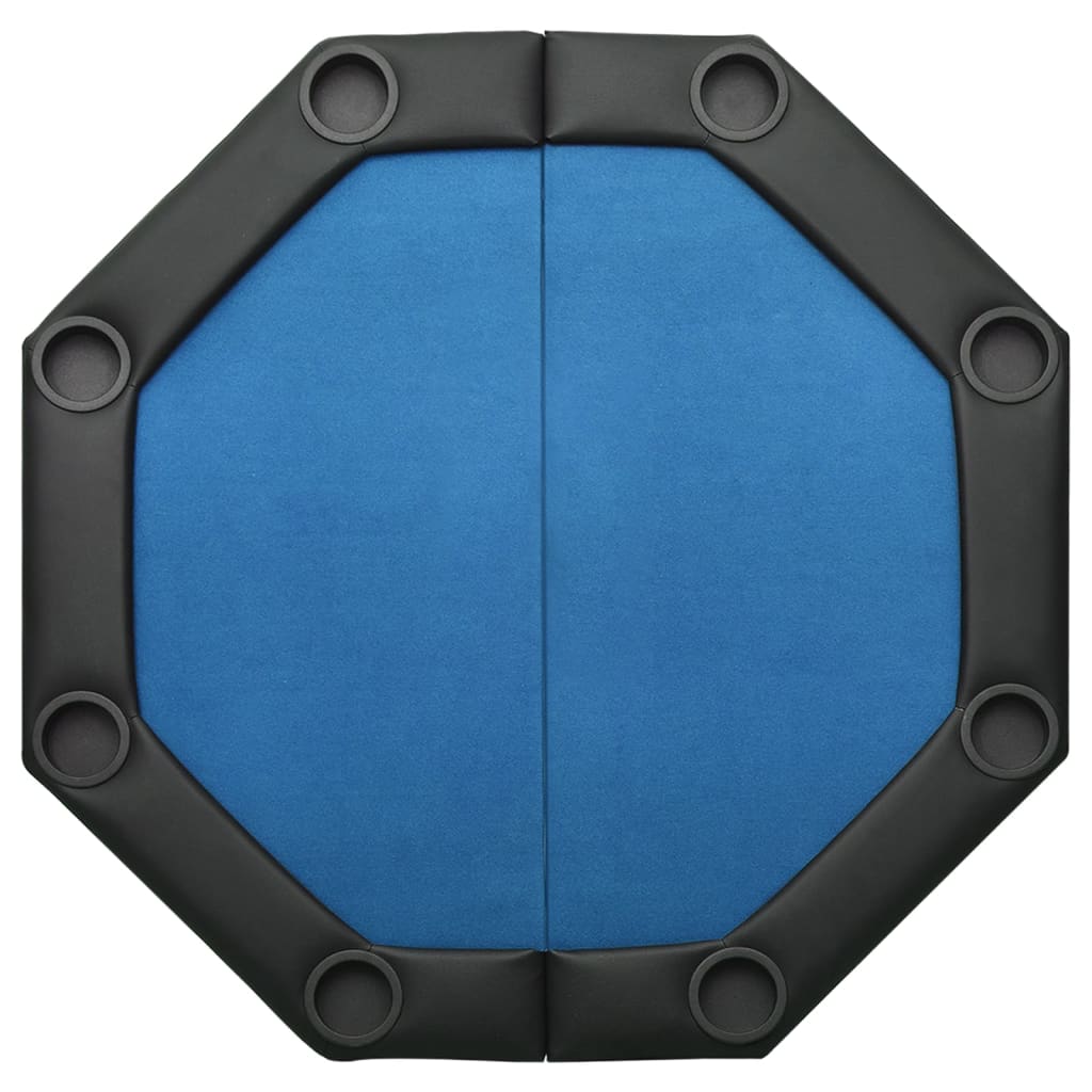 vidaXL Masă de poker pliabilă, 8 jucători, albastru, 108x108x75 cm