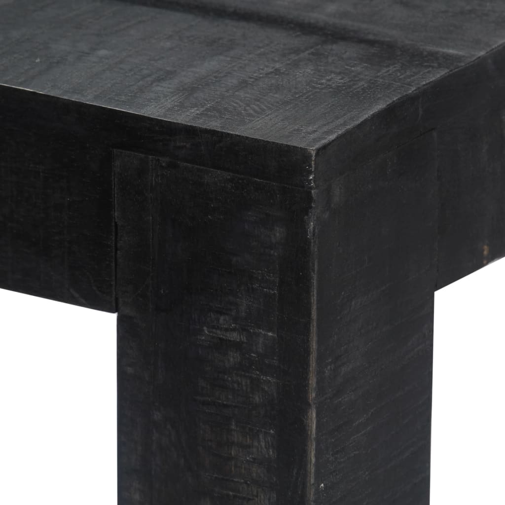 vidaXL Masă de bucătărie, negru, 118x60x76 cm, lemn masiv de mango