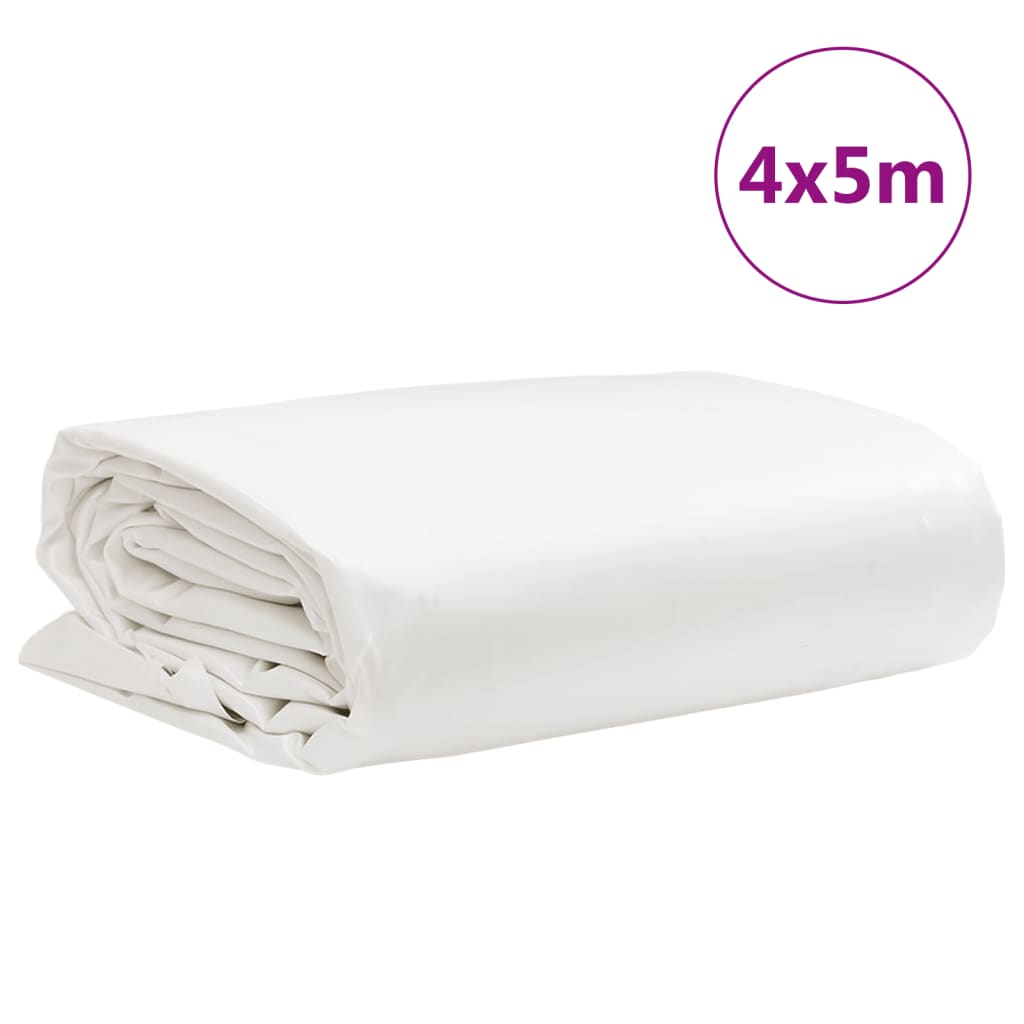 vidaXL Prelată, alb, 4x5 m, 650 g/m²