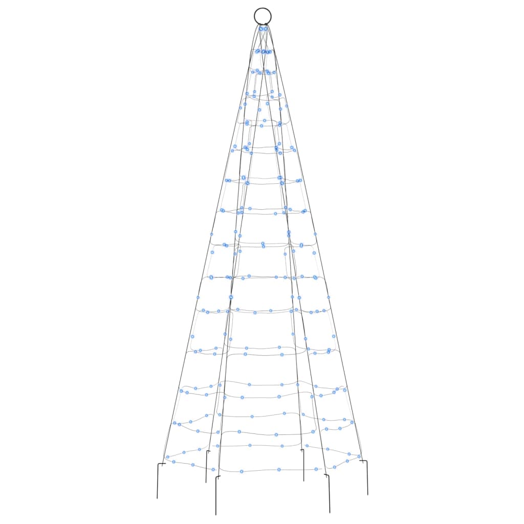 vidaXL Lumină brad de Crăciun pe catarg 200 LED-uri albastru 180 cm