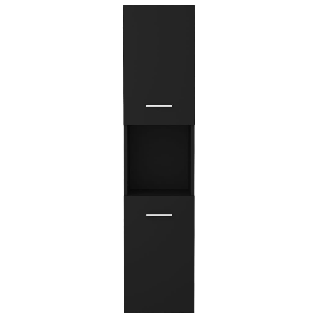 vidaXL Dulap de baie, negru, 30x30x130 cm, lemn prelucrat