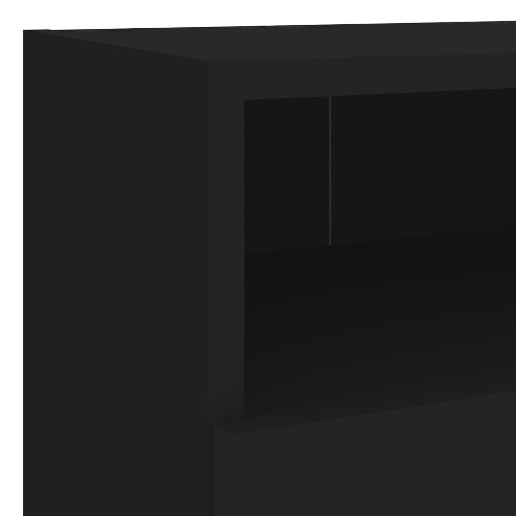 vidaXL Unități TV de perete, 5 piese, negru, lemn prelucrat