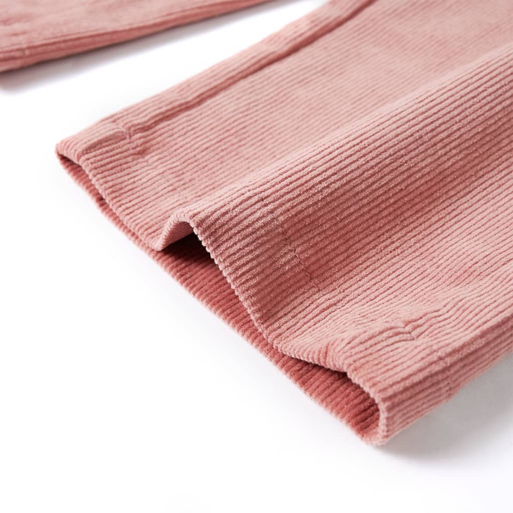 Pantaloni pentru copii din velur, roz antichizat, 92