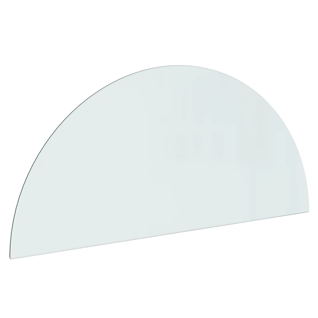 vidaXL Placă de sticlă pentru șemineu, semi-rotundă, 1200x500 mm
