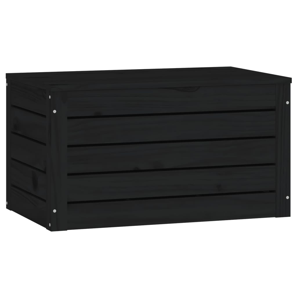 vidaXL Cutie de depozitare, negru, 59,5x36,5x33 cm, lemn masiv de pin