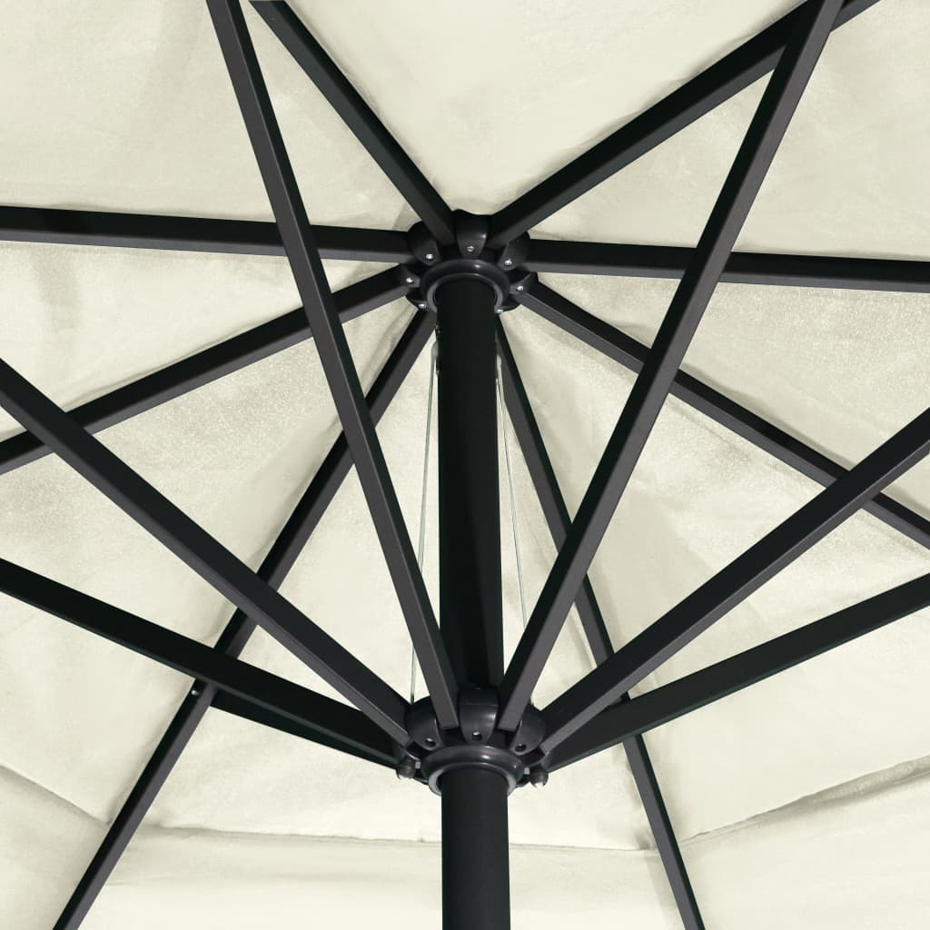 vidaXL Umbrelă de soare cu stâlp aluminiu, alb nisipiu, 600 cm