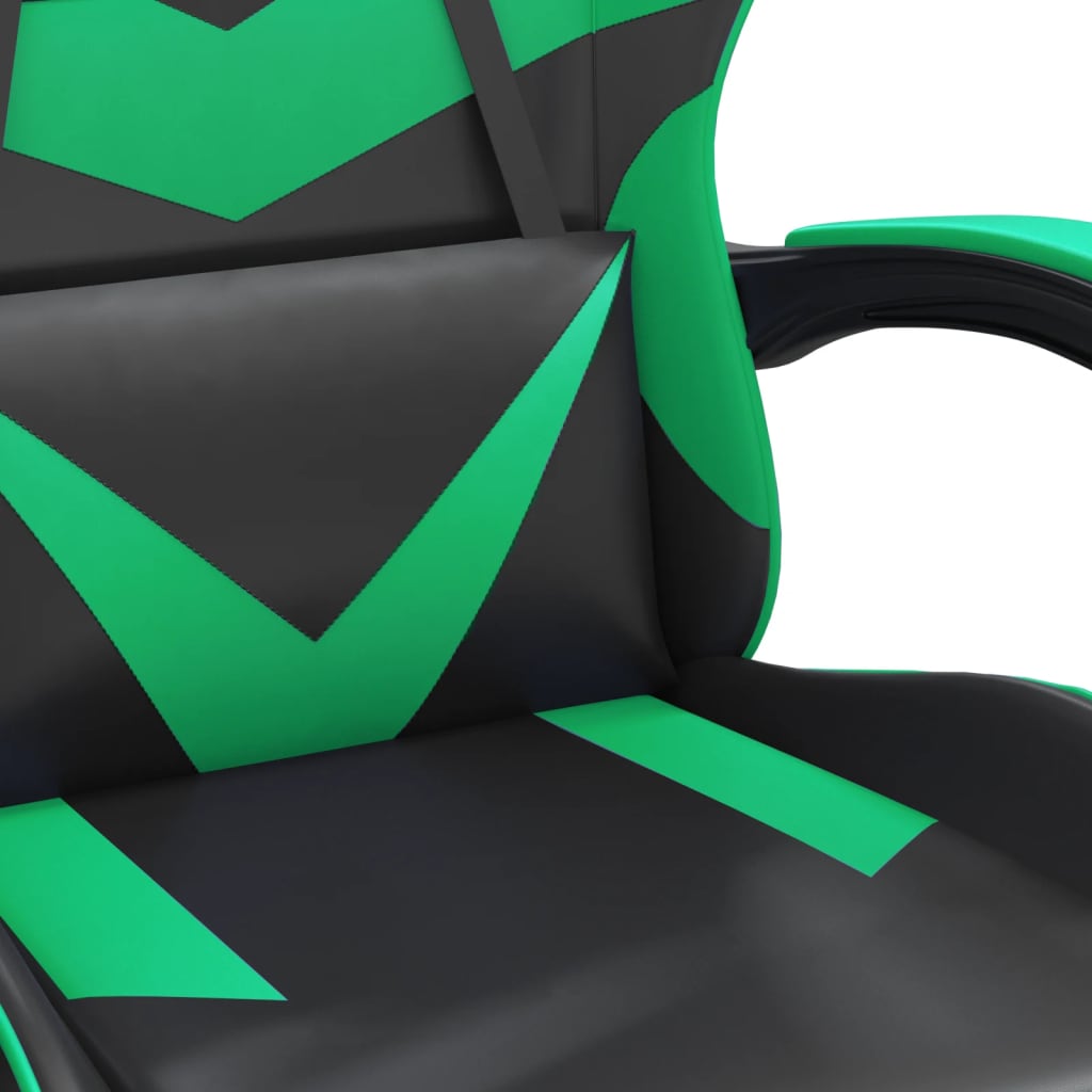 vidaXL Scaun de jocuri, negru și verde, piele ecologică