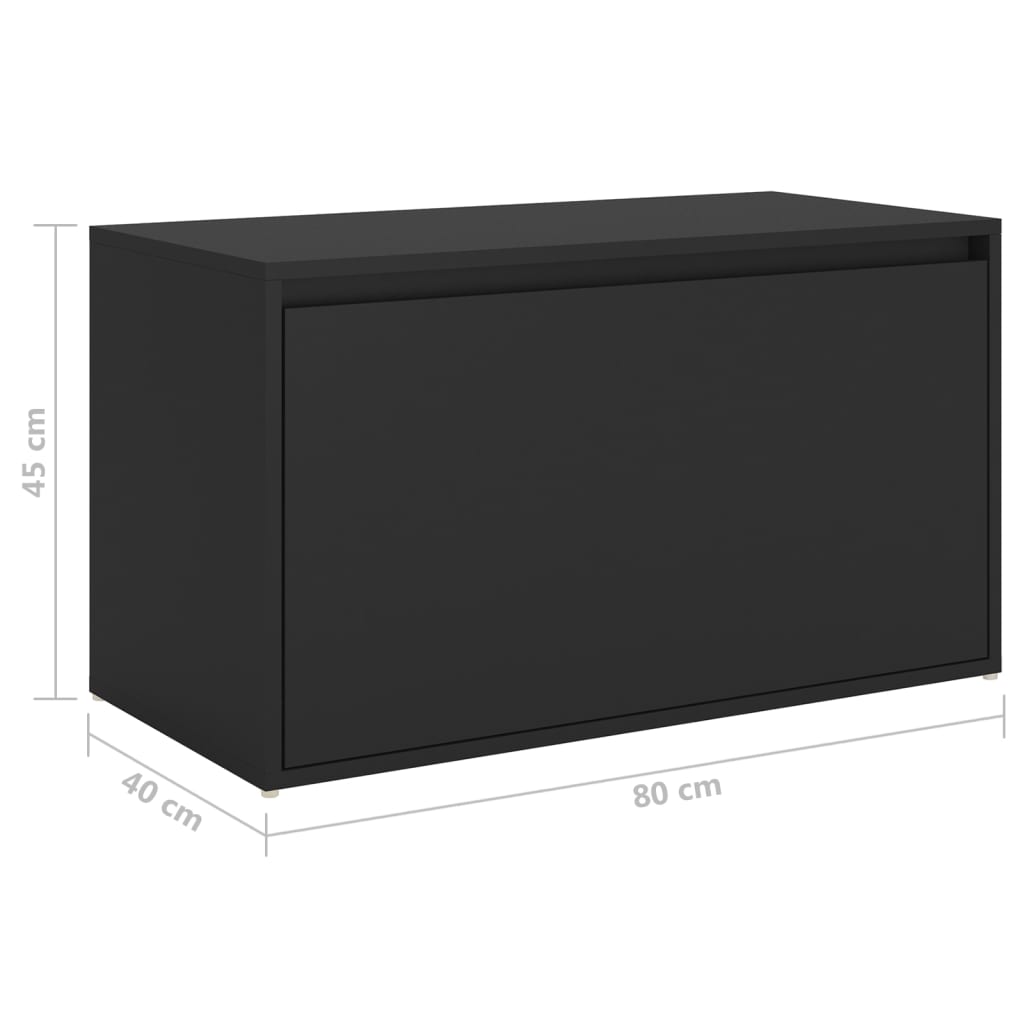 vidaXL Bancă de hol, negru, 80x40x45 cm, PAL
