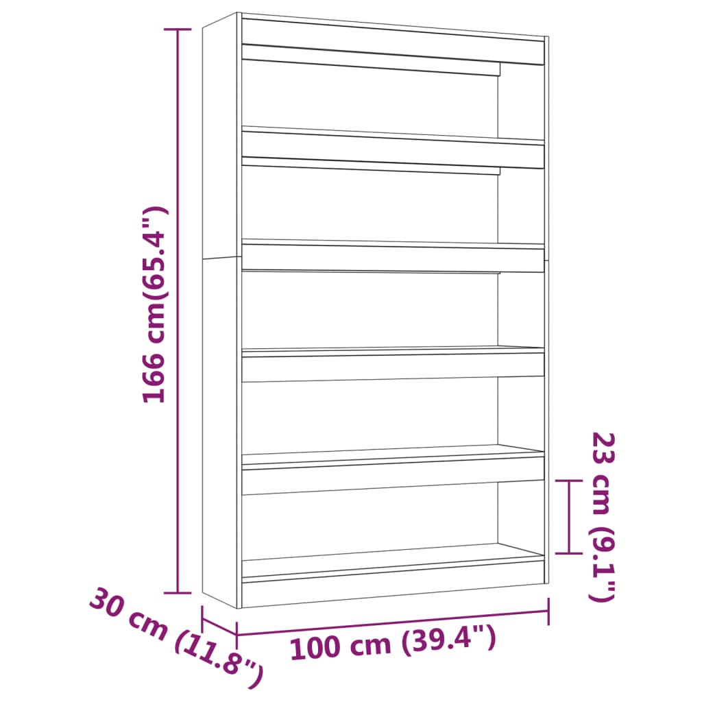 vidaXL Bibliotecă/Separator cameră, alb, 100x30x166 cm