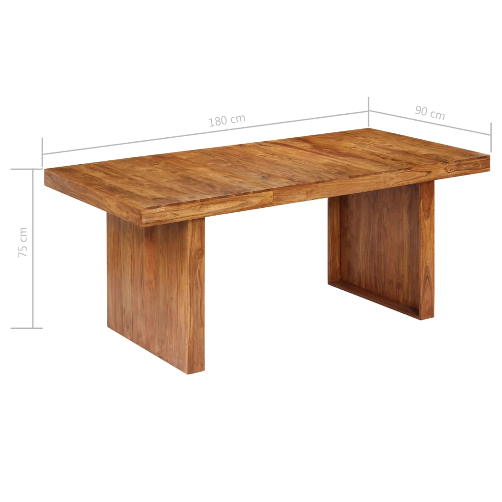 vidaXL Masă de bucătărie, 180 x 90 x 75 cm, lemn masiv de acacia