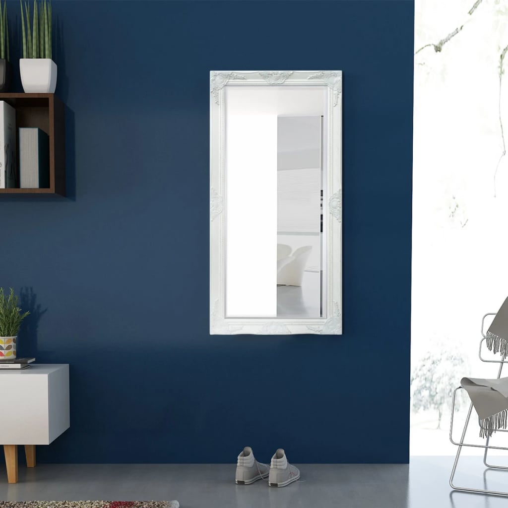 vidaXL Oglindă verticală în stil baroc 120 x 60 cm alb