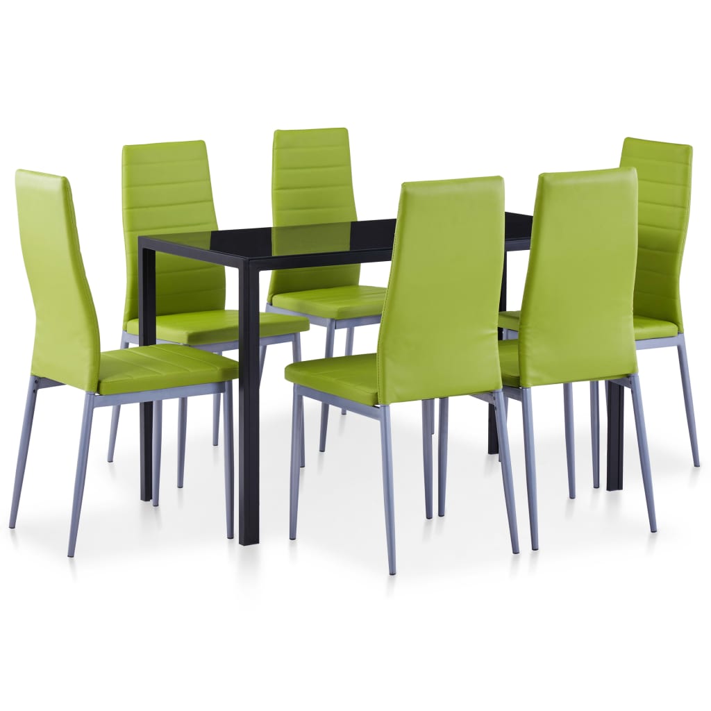 vidaXL Set mobilier de bucătărie, 7 piese, verde