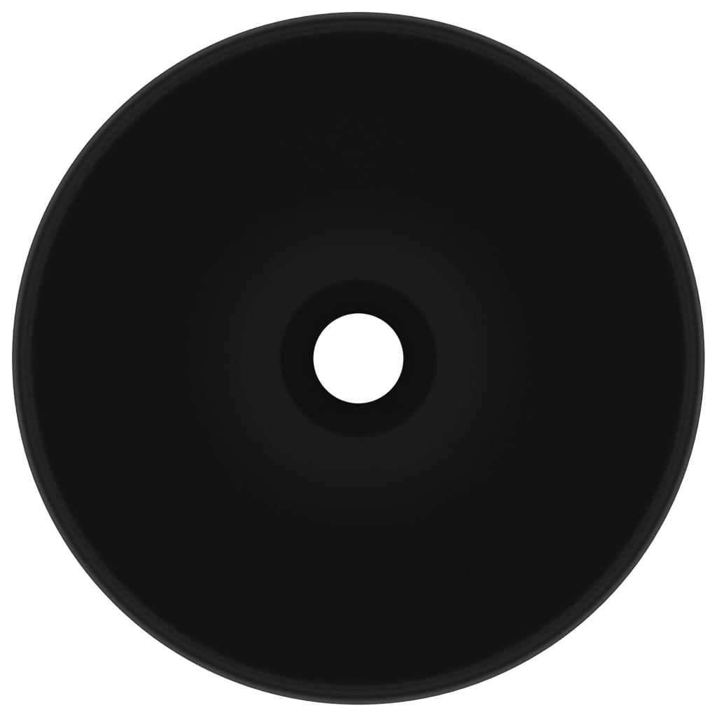 vidaXL Chiuvetă baie lux, negru mat, 32,5x14 cm, ceramică, rotund