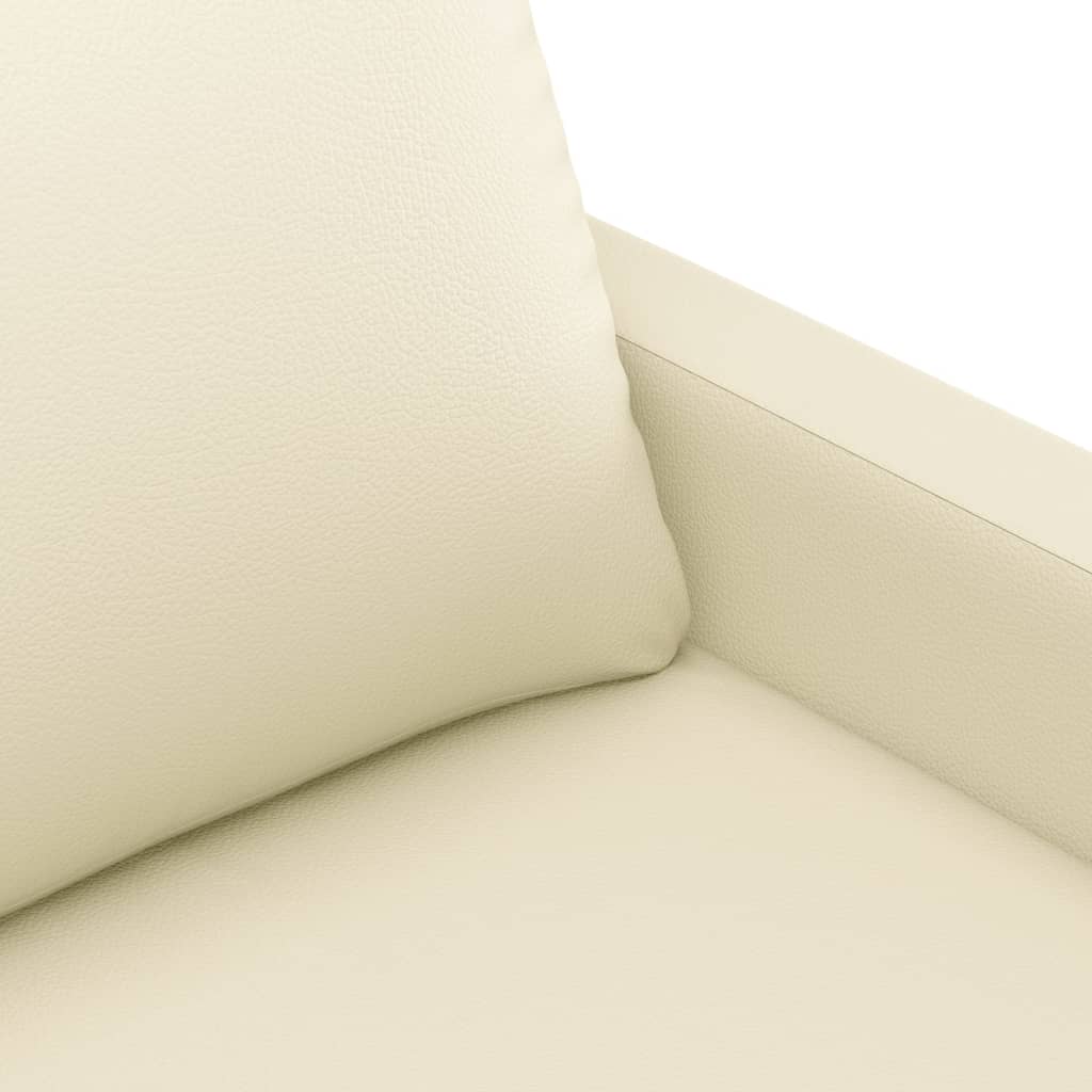vidaXL Canapea cu 2 locuri, crem, 120 cm, piele ecologică