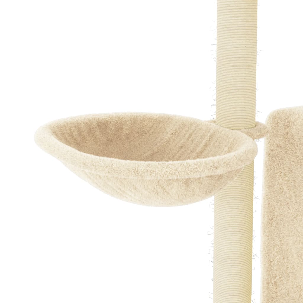 vidaXL Ansamblu de pisici cu stâlpi din funie de sisal, crem, 96,5 cm