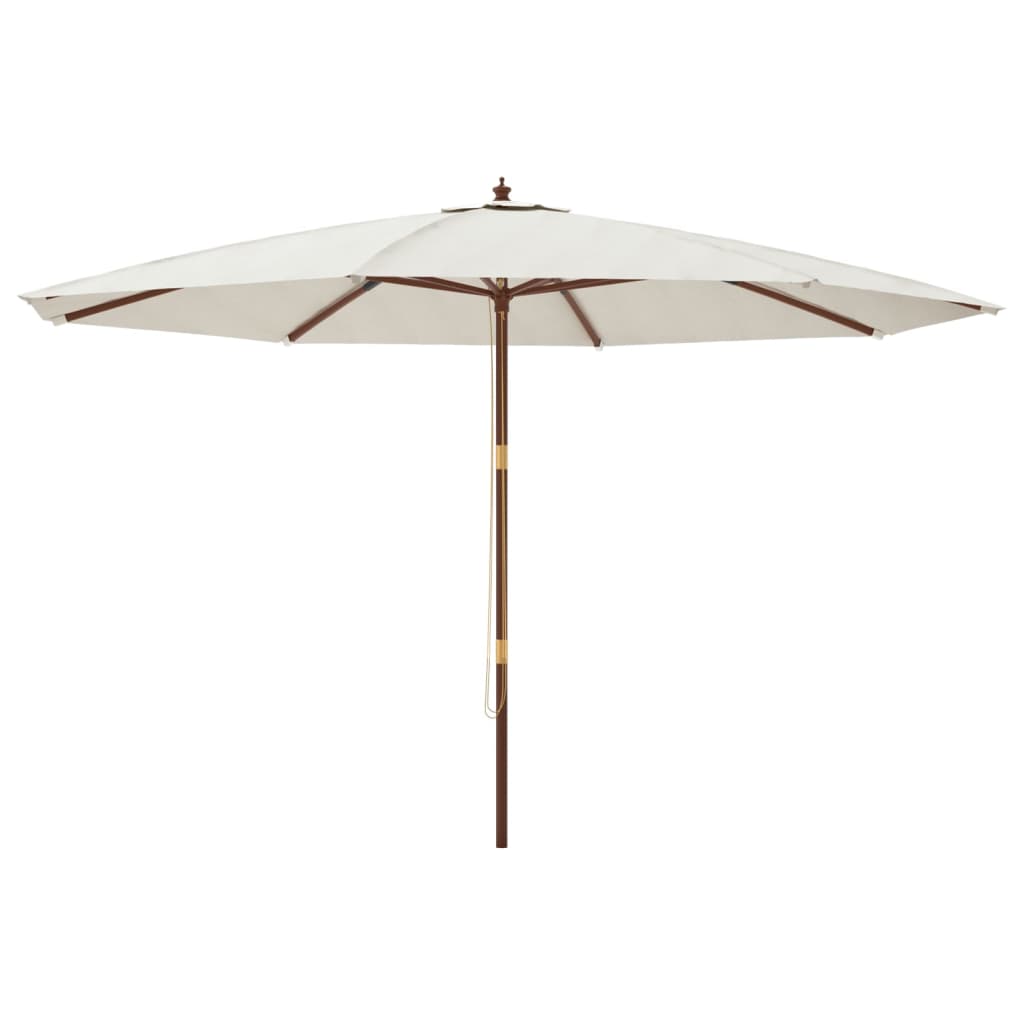 vidaXL Umbrelă de soare de grădină stâlp din lemn, nisipiu, 400x273 cm