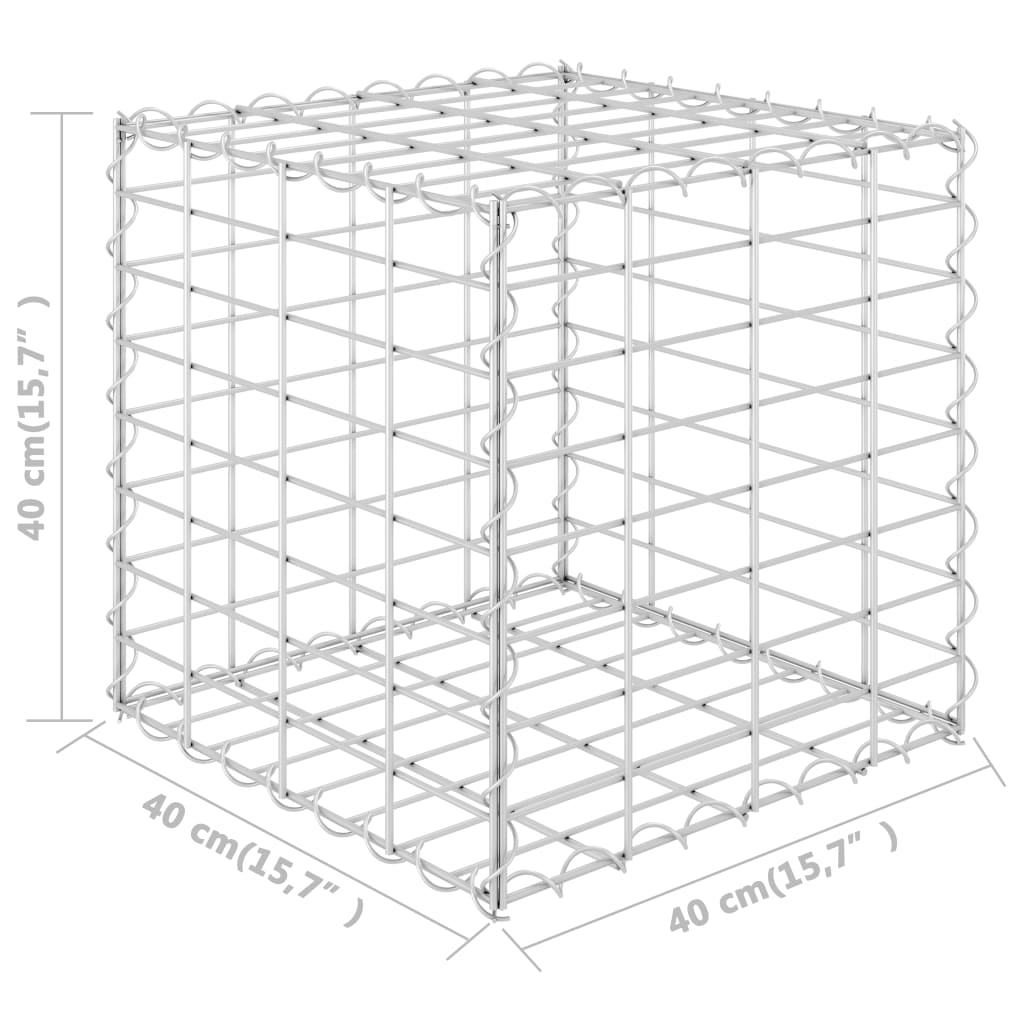 vidaXL Strat înălțat cub gabion, 40 x 40 x 40 cm, sârmă de oțel