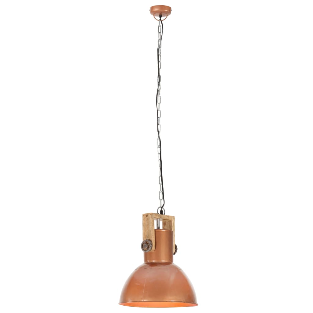 vidaXL Lampă suspendată industrială 25 W arămiu 42 cm mango rotund E27
