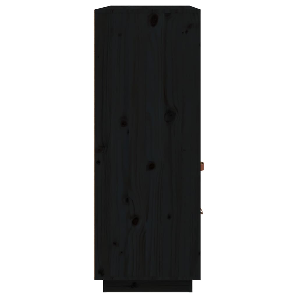 vidaXL Dulap înalt, negru, 100x40x108,5 cm, lemn masiv de pin