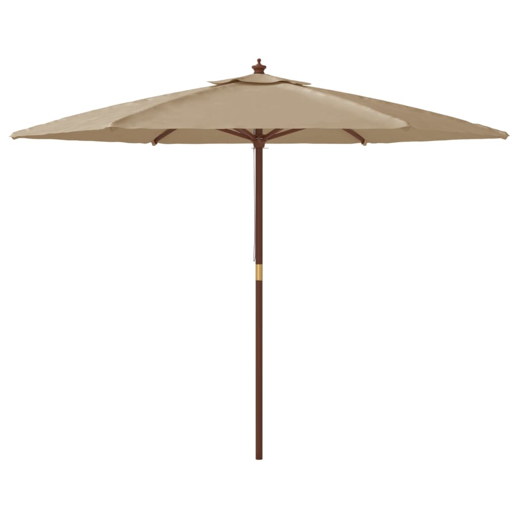 vidaXL Umbrelă de soare de grădină stâlp de lemn, gri taupe, 299x240cm