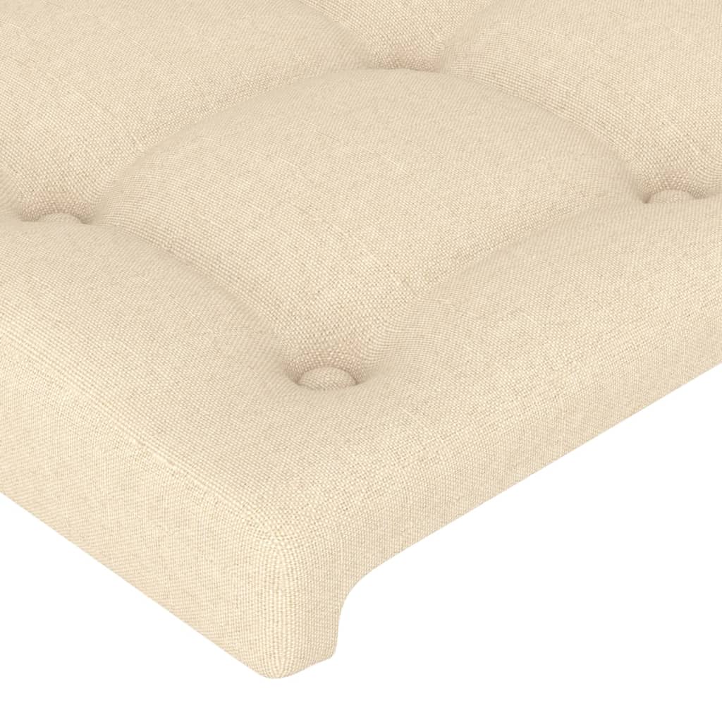 vidaXL Tăblie de pat cu aripioare crem 203x23x78/88 cm textil
