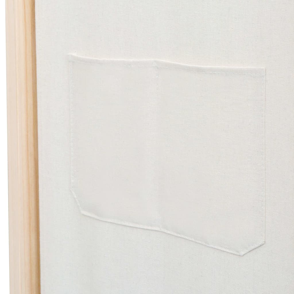 vidaXL Paravan de cameră cu 4 panouri, crem, 160x170x4 cm, textil