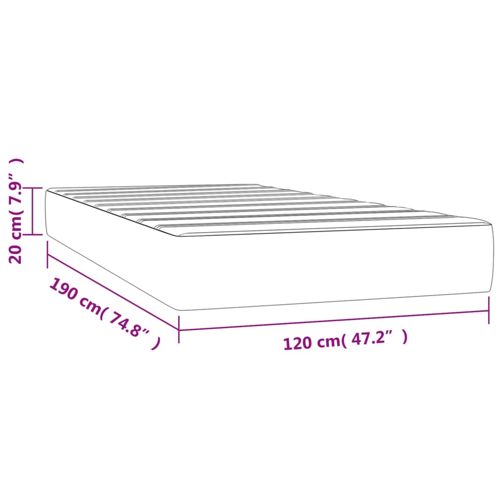 vidaXL Saltea de pat cu arcuri, gri, 120x190x20 cm, piele ecologică